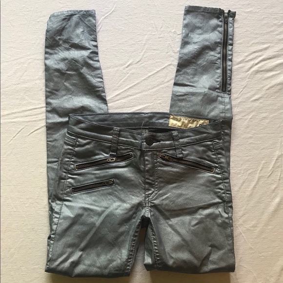 Rag & Bone Metallic Coated Skinny Jeans - Picture 5 of 9